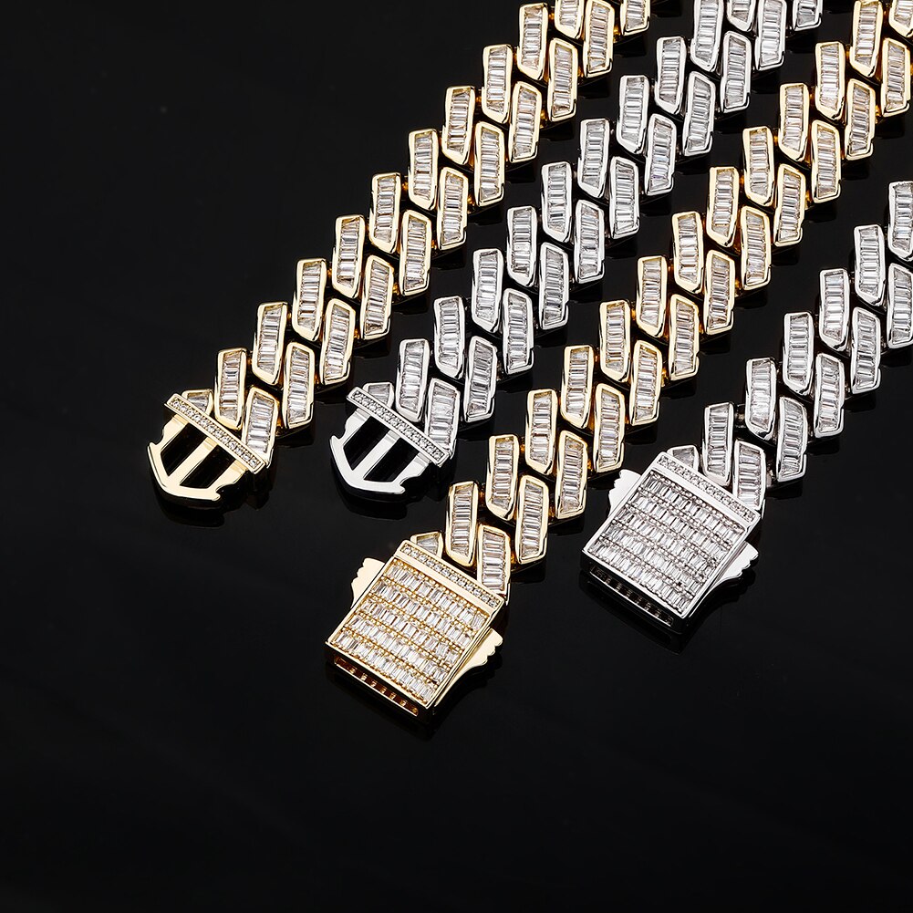 18mm Baguette Prong Cuban Link