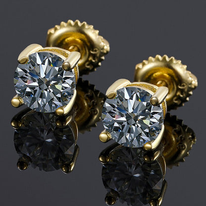 6.5mm 1.0 Carats Sparkling Stud Earring