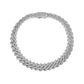 20 MM 3 Row Zirconia Prong Link Necklace
