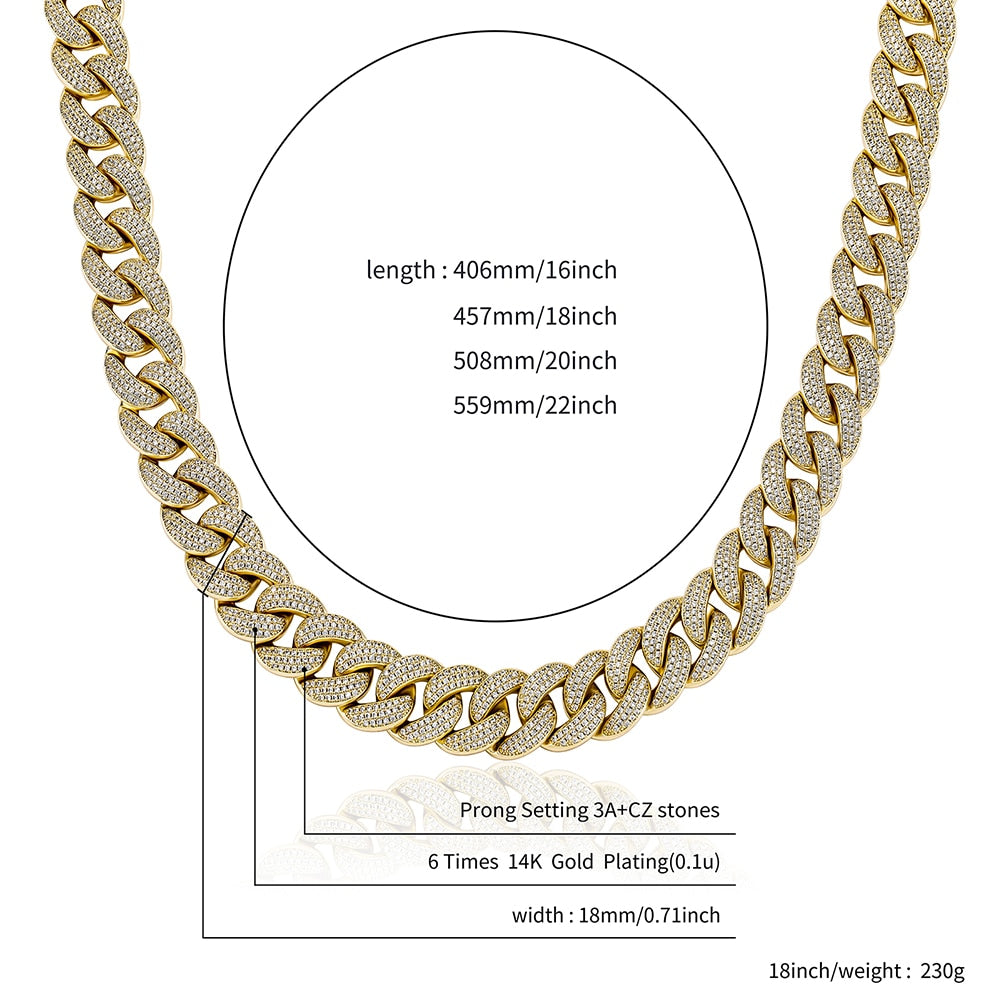 18MM Luxury Miami Cuban Link Necklace