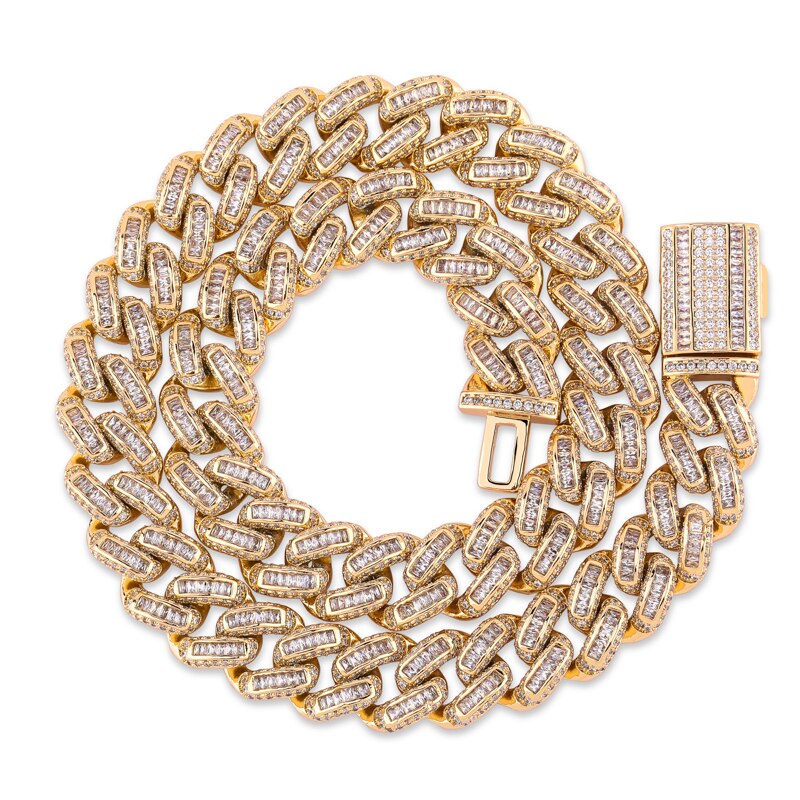 14mm Miami Cuban Link Baguette Chain