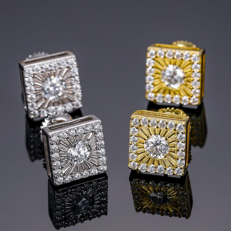 Square Moissanite Studs