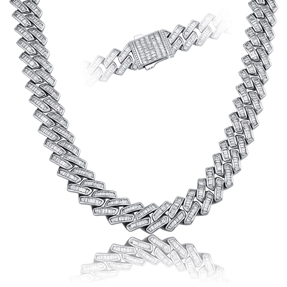 18mm Baguette Prong Cuban Link