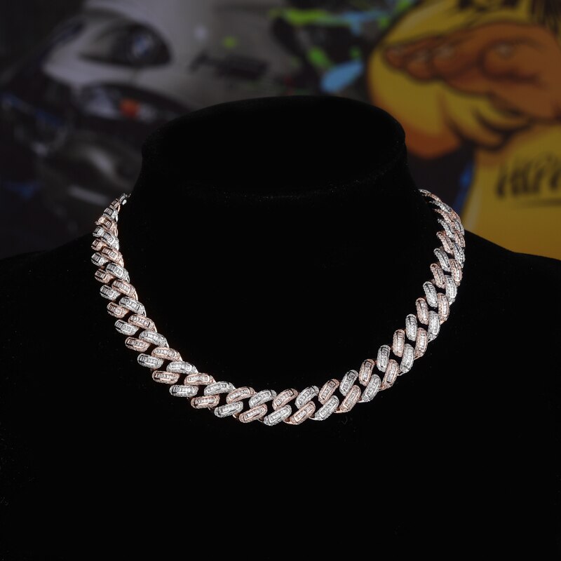 14mm Miami Cuban Link Baguette Chain