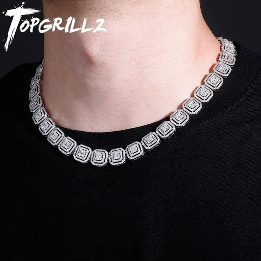 13mm Iced Out Baguette Necklace
