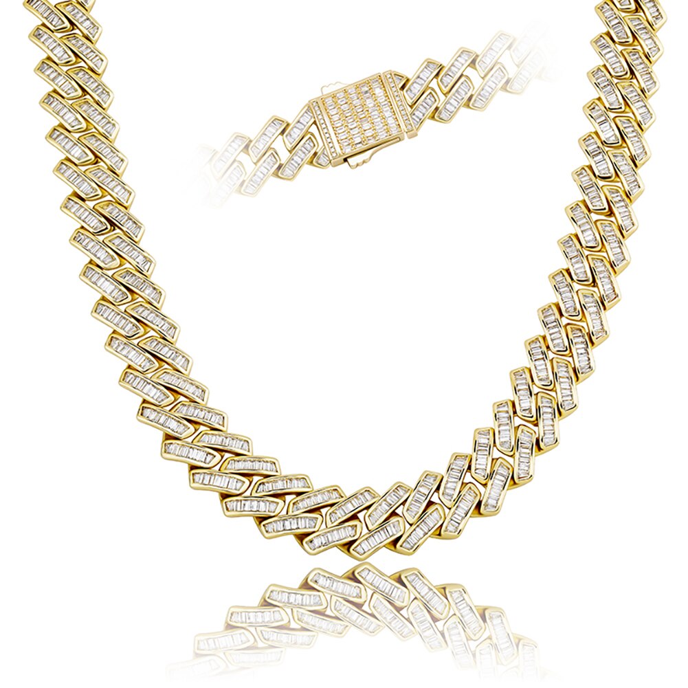 18mm Baguette Prong Cuban Link