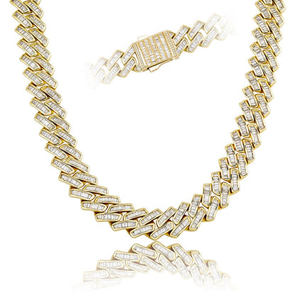 18mm Baguette Prong Cuban Link