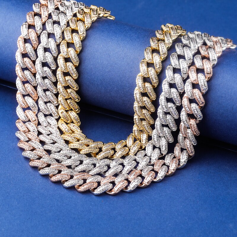 14mm Miami Cuban Link Baguette Chain