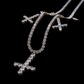 Iced Out Cross Pendant Tennis Chain